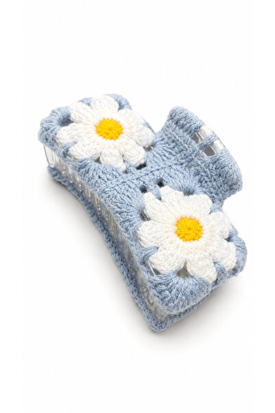Marka Lace Floral Clasp Buckle Blue
