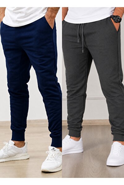 TORUK MAKTO Set de 2 pantaloni de trening unisex cu tiv cu nervuri Jogger, cu...