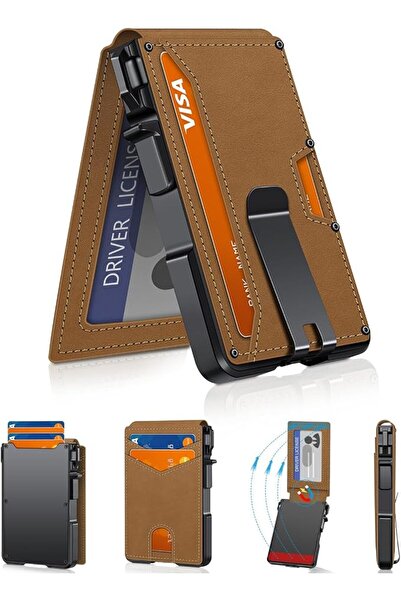 GENERAL Men's Minimalist Wallet with Money Clip & ID Window - RFID Blocking S...