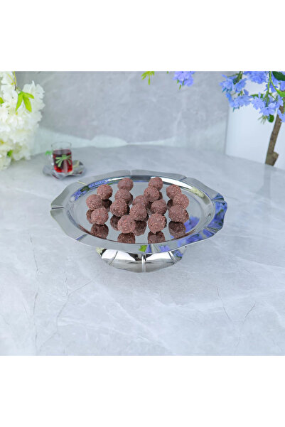 Al Hadaya Mall Elegant Stainless Steel Serving Dish - Silver - 33x33x13 cm