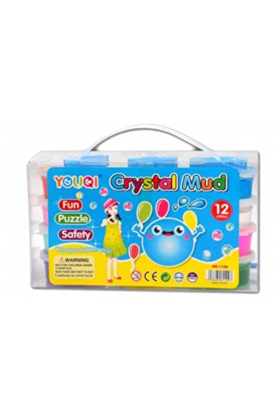Generic Crystal Mud Modeling Clay Set for Kids, 12 Colors with Storage Case &...