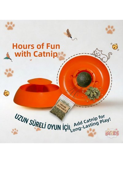 BTNES Cat Toy - 3-Layer Interactive Rotating Ball Cat Exercise Ball Pet Catball