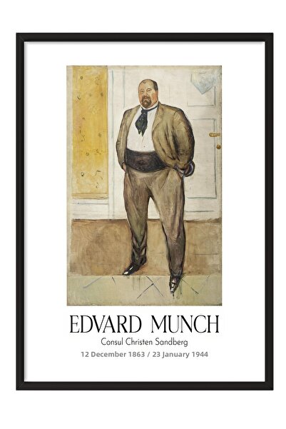 Postifull Edvard Munch - Consul Christen Sandberg, Tablou înrămat negru, Seri...