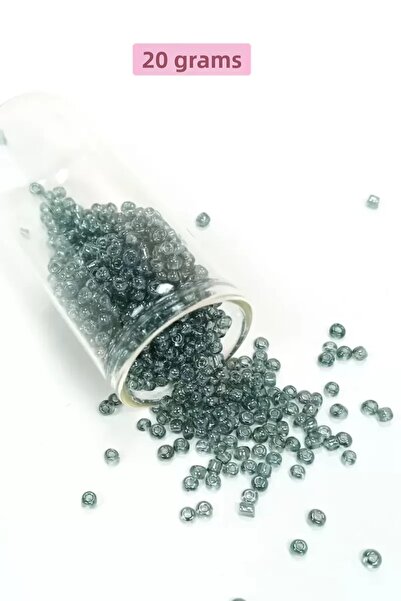 Mestore Beads of Cast Glass Sand (8/0) 3 mm - 20 Grams - Transparent Grey - B...