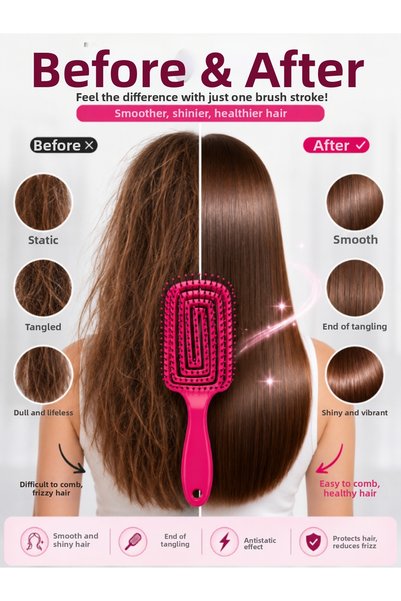 SheMask Comb Miraculous Comb Hair Styling Set Hairbrush and Comb Hair Styling Comb Antistatic Magic Comb Comb Set Hair Massage Comb Hair Care Professional Comb Hair Detangling Comb