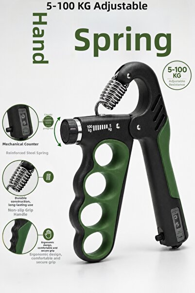 Thundara Pro 100 kg Adjustable Hand Spring with Mechanical Counter Non-Slip G...