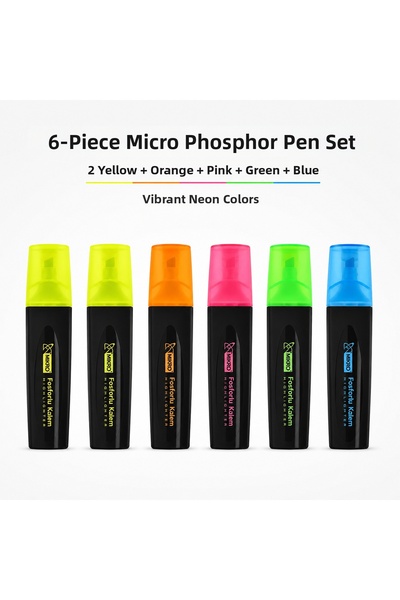 Mikro 6-Pack Pastel Highlighter Set - Soft Shades Highlighter That Doesn'T Ti...