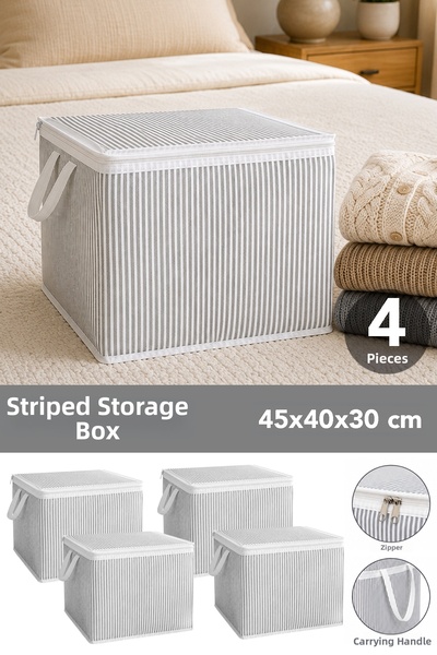 Meleni Home 4 Striped Mini Storage Bags - Socks, Sweaters, Clothing Organizat...