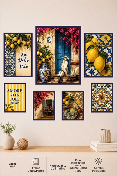 UNT La Dolce Vita Amalfi Lemons 7 Piece Mdf Painting Set |   Italian Streets ...