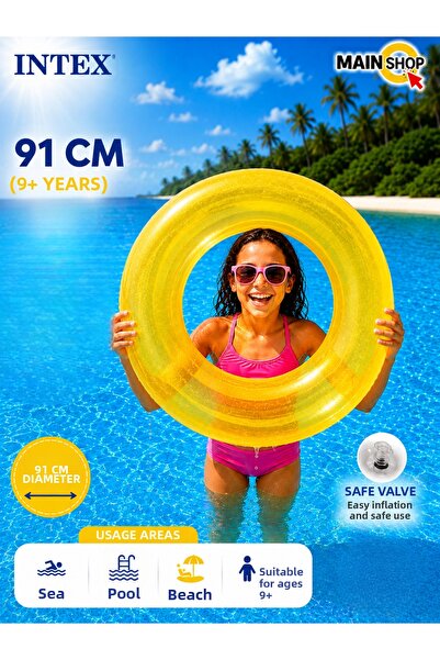 MAİN SHOP Intex Phosphorescent Neon Large Size Sea Ring 91 cm 9+ Years - Adul...