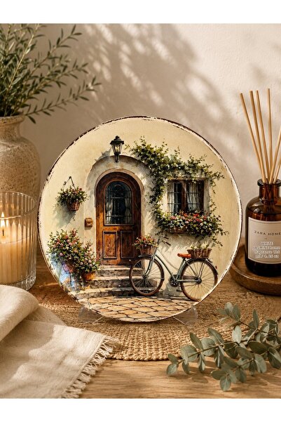 Baykuşca Decorative Wall Plate |   Vintage Bicycle House |   Rustic Home Deco...