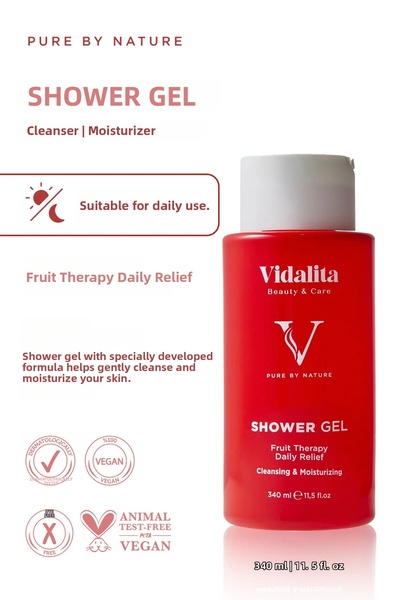 Vidalita Beauty & Care 10% Urea Moisturizing Body Cream 200 ml + Gift Fruit Therapy Intensive Moisturizing Shower Gel 340 ml Advantageous Set