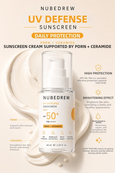 NUBEDREW Spf50+ Pa++++ Sunscreen 60 ml |   White, Non-Marking Protection Suit...