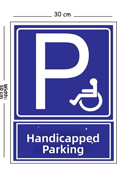 Mayeka Metal Disabled Parking Sign 30X40 cm A3 Warning Work Safety Sign