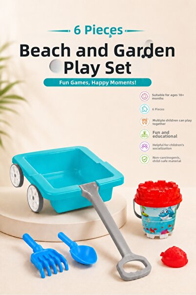 Empressco Kids sand toy 6 piece beach toy set rake car bucket shovel sand set...