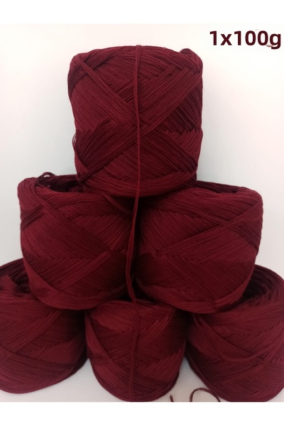 İPEK YÜN İPLİK DÜNYASI Viscose Organic Cotton Knitting Yarn (Cherry Rotten) 1...