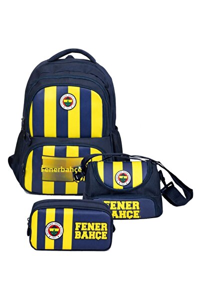 Fenerbahçe Boy's Triple Primary School School Bag Set - Written (Blue - Yello...