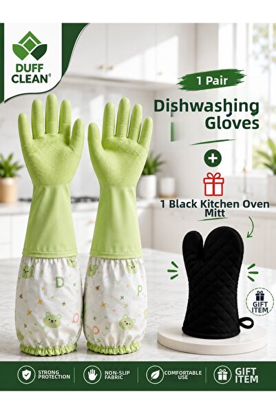 DUFF CLEAN 1 Pair of Dishwashing Gloves + 1 Kitchen Glove Gift