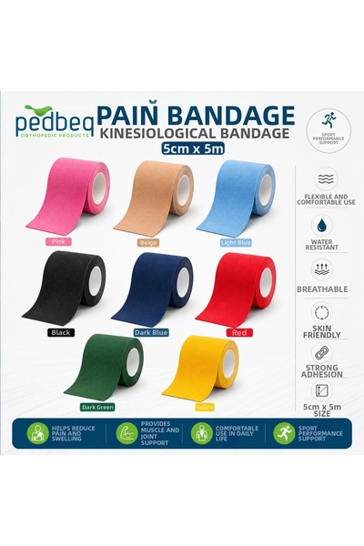 pedbeq Kinesiology Tape 5 Cm*5 Mt Pain Relief Tape