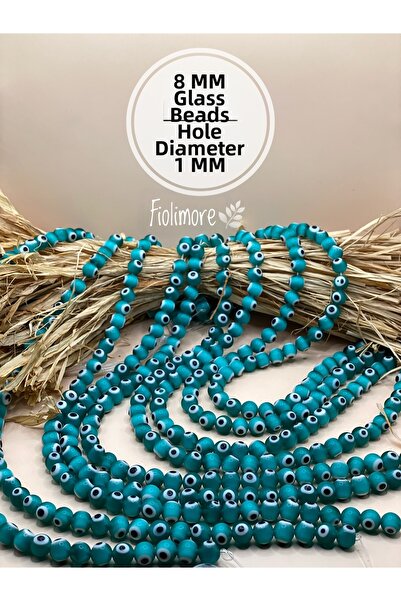 Fiolimore 8 mm Glass Beads (1 String of 46 Pieces) Hole Diameter 1 mm Jewelry...