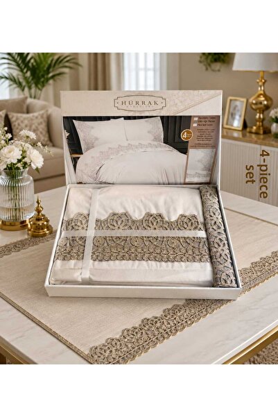 çeyizköşesi Hürbak Double Dowry Cotton Duvet Cover Set Boxed 4 Pieces
