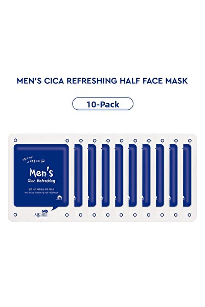 Mjcare Men's Cica Refreshing Mask 10-Pack - Special Revitalizing Half Face Mask for Men