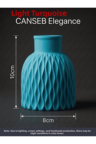 CANSEB Elegance Premium - Light Turquoise - Wavy Decorative Vase - 10X8Cm - H...
