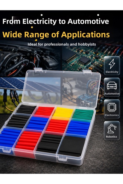Epilons 560 Pieces Heat Shrink Tubing Set 12 Different Sizes Colorful Cable I...