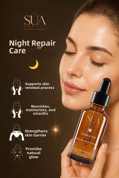 Sua Horeca Golden Veil Anti-Acne Night Face Serum Propolis and Honey Extract 30 ml