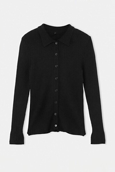 Trendyol Collection Esențiale pentru garderobă: Cardigan tricotat cu guler po...