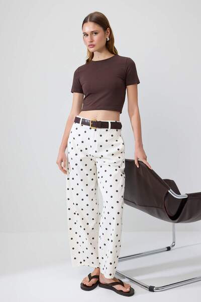 Trendyol Collection White-Multicolor Pants Twoss26Pl00084