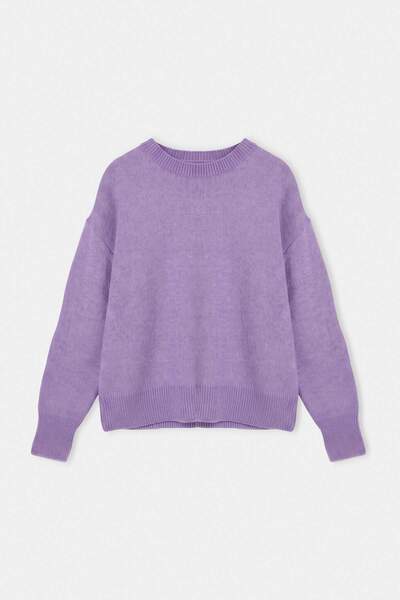 Trendyol Collection Wardrobe Essentials Lilac Wool Premium Yarn Basic Wide Fi...