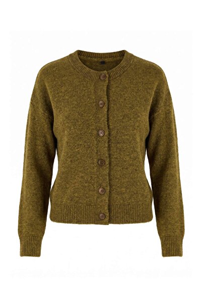 Trendyol Collection Wardrobe Essentials Oil Green Alpaca Wool Blend Wide Fit ...