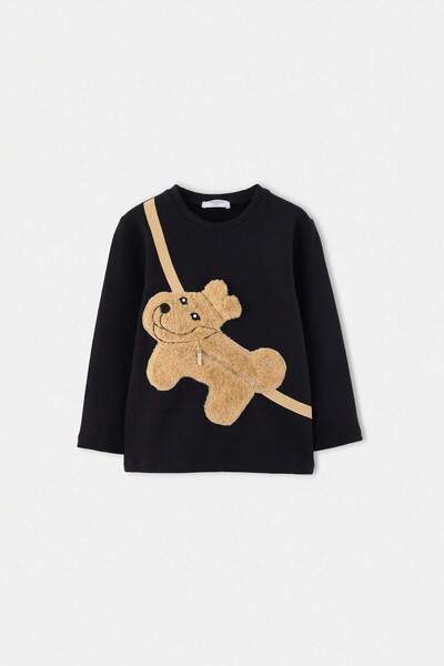 TRENDYOLKIDS Hanorac tricotat negru, unisex, pentru copii, cu guler tip bicic...