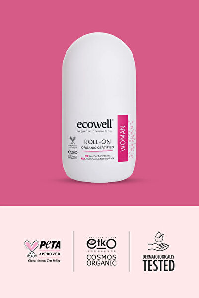 Ecowell Organik Roll-on Deodorant, Kadın, Vegan Sertifikalı, Doğal Ter Kokusu...