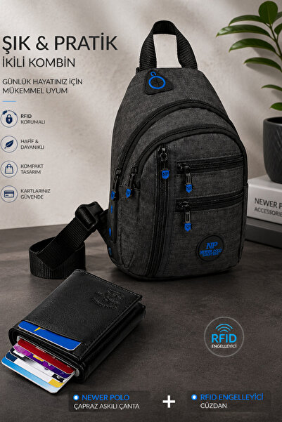 Newish Polo Unisex Su Geçirmez Kulaklık Usb Çıkışlı Çapraz Askılı Çanta Bel O...
