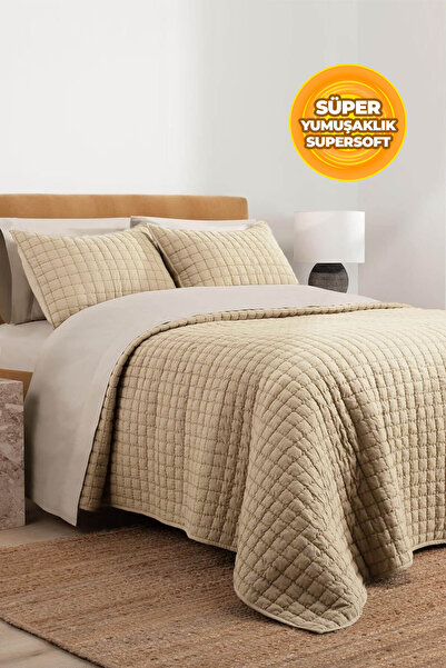 EvienHome Κάλυμμα διπλού κρεβατιού με τετράγωνο σχέδιο