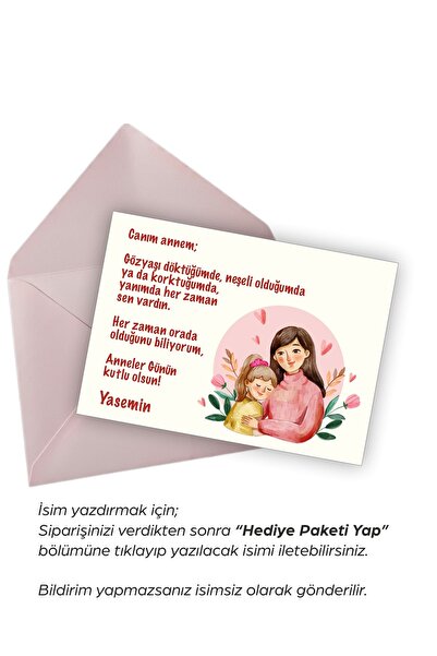 CANVELA 1 Adet Anneler Günü Özel Not Yazılı İsme Özel Kişiselleştirilebilir 1...