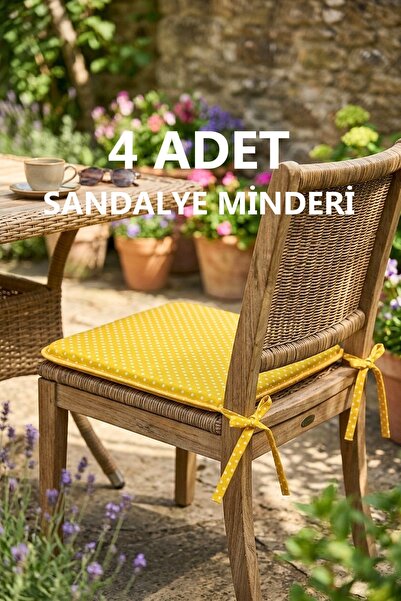 sevilya Comfort 4 τεμάχια μαξιλάρια καρέκλας με κορδόνια, ειδικά ραμμένα, από...