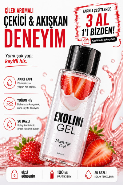 EXOLİNİ Çilek Aromalı Anal Jel 100 ml | Tatlı Temas, Akıcı Dokunuş, Konforlu ...