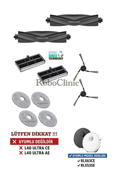 Roboclinic Συμβατή βούρτσα, φίλτρο Hepa, σετ σφουγγαρίστρας-10 τεμάχια για ρο...