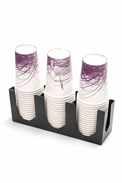 VODİNOX Karton Bardaklık Standı 3'lü 16 oz Kahve Çay Düzenleyici Cafe Bar Res...