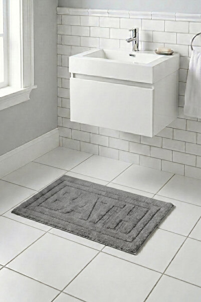 Halispecial Bathy Antrasit Banyo Paspası 80x50-Kaymaz Taban, Kolay Yıkanır,Mo...