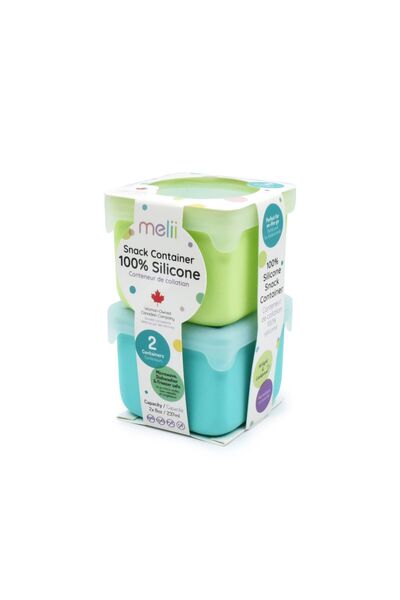 Melii SET 2 RECIPIENTE SILICON, MELII, BLUE LIME