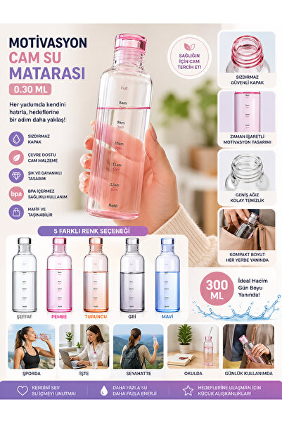 House Bird Motivasyon Cam Su Matarası 0.30 Ml