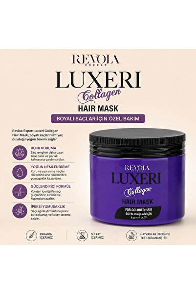 REVOLA EXPERT قناع الشعر بالكولاجين من لوكسيري لإصلاح الشعر المصبوغ ويحافظ عل...