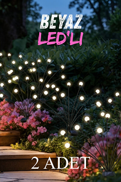 2 Solar Powered Garden Light with 6 LEDs WHITE Light Landscape Ornamental Flower
