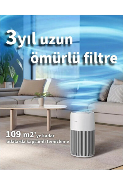 Philips 109 m² Kapsama Alanlı Wi-Fi Destekli Sessiz Hava Temizleyici SilentWi...
