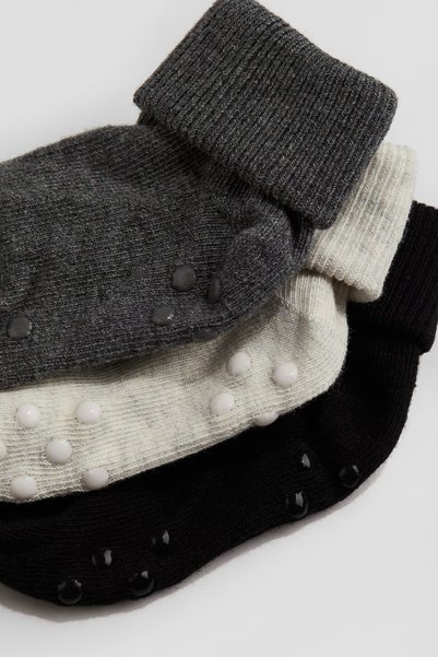 MEM SOCKS 6'lı Organik Pamuklu Kaydırmaz Çocuk-Bebek Çorabı