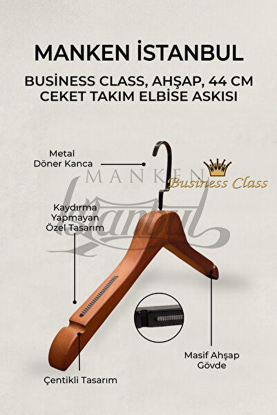 Manken İstanbul Clasa Business 5 bucăți 44 cm cârlig italian negru din lemn m...